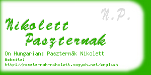 nikolett paszternak business card